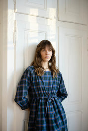 Jungle Folk Liv Long-sleeved Ruffle Dress Checkered
