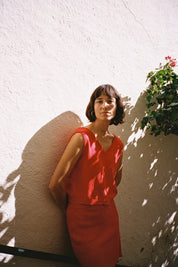 Junglefolk Janet Knit Skirt Poppy Red