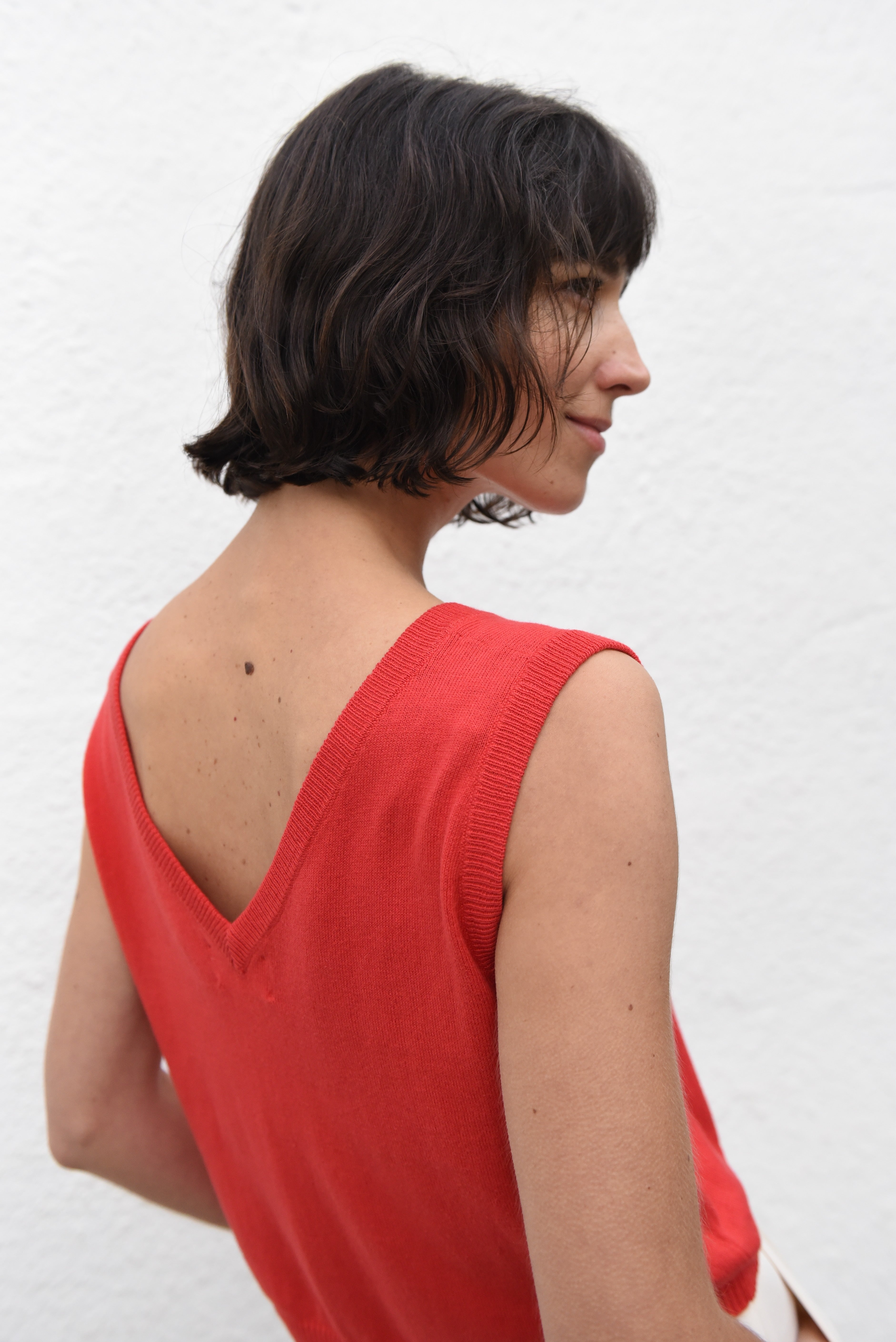 Jungle Folk Flora Knit Top Poppy Red