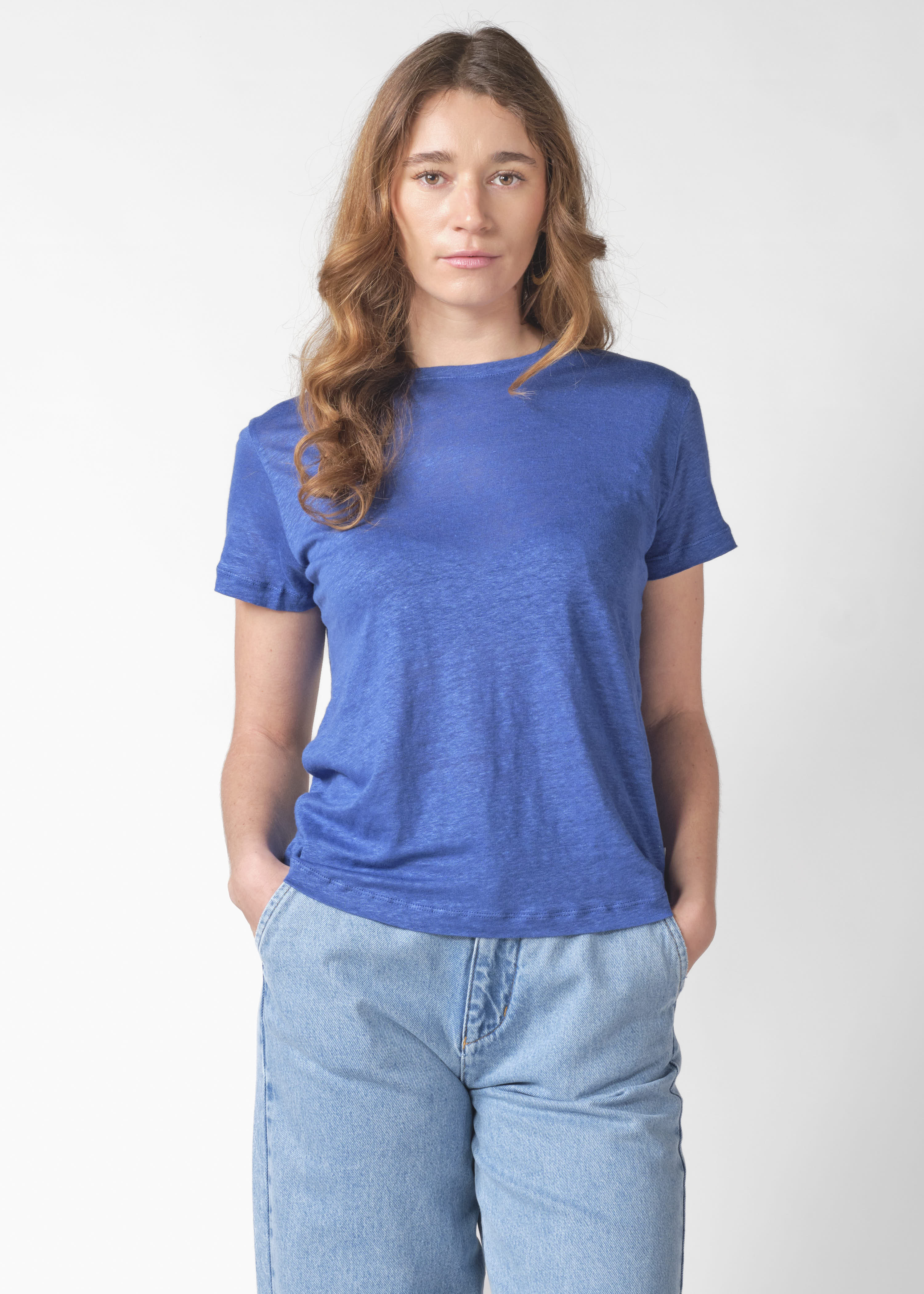 Klitmøller Collective Rikke linen tee Surf Blue