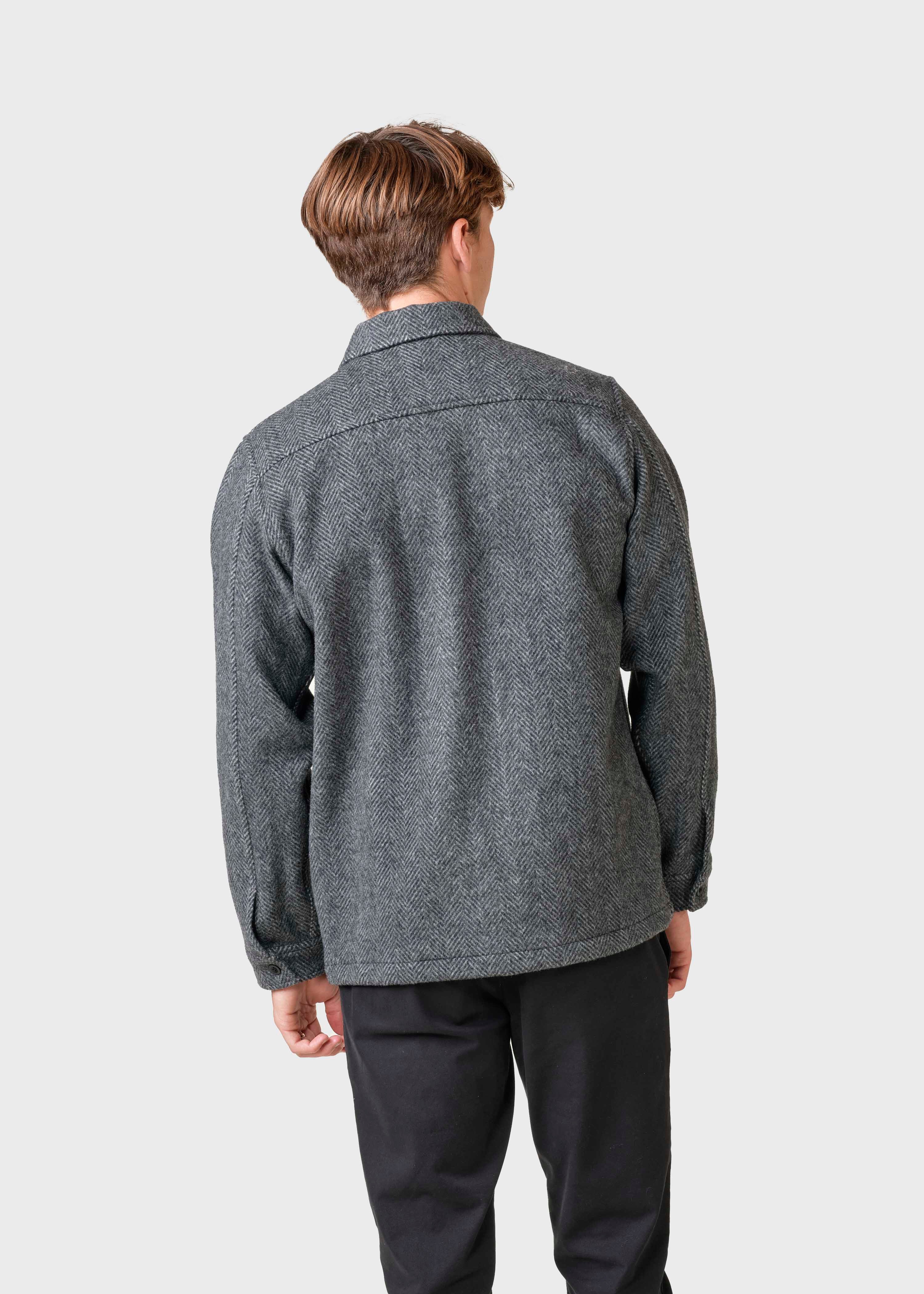 Klitmøller - Hans Herringbone Overshirt - Anthracite/Black
