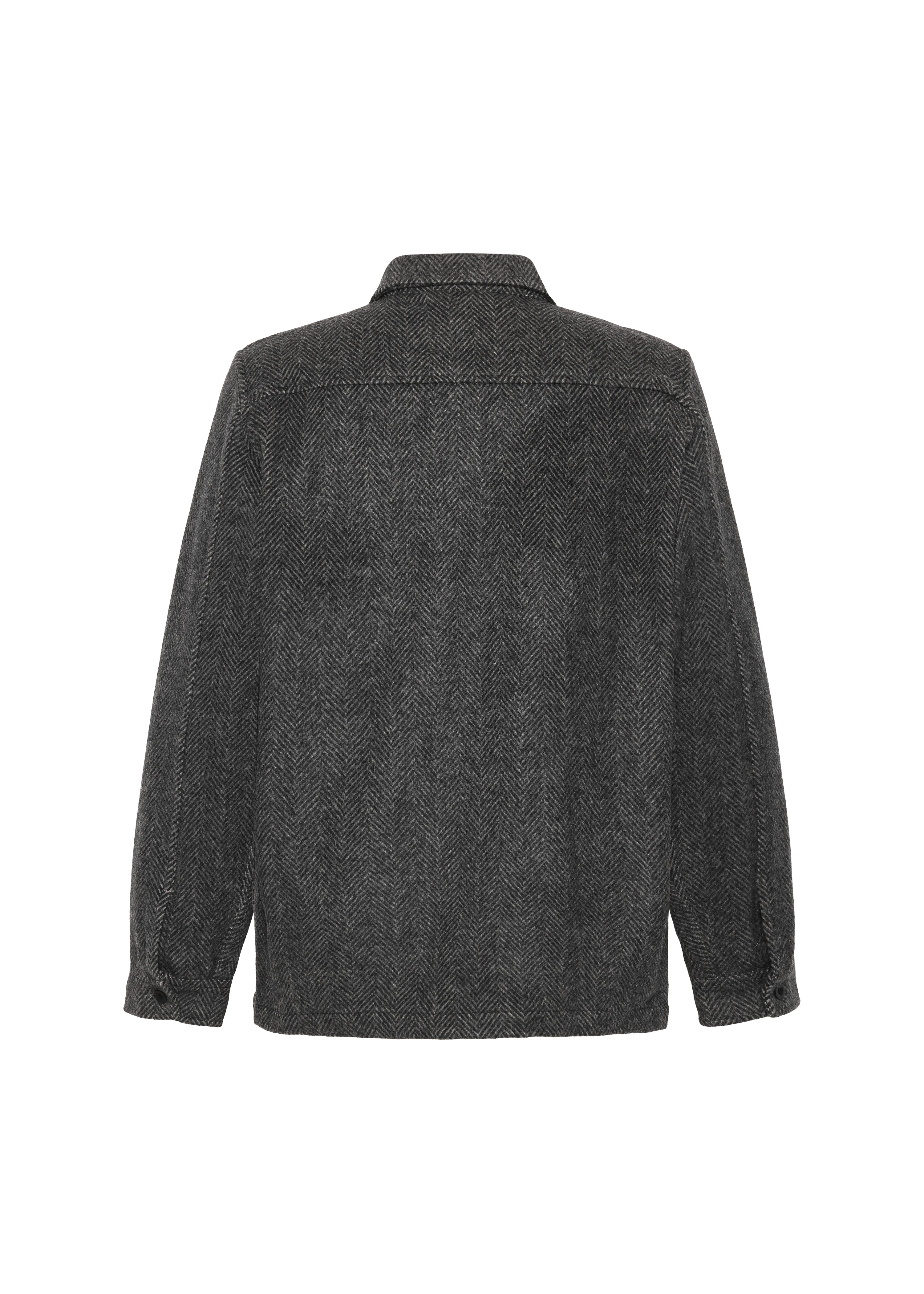 Klitmøller - Hans Herringbone Overshirt - Anthracite/Black