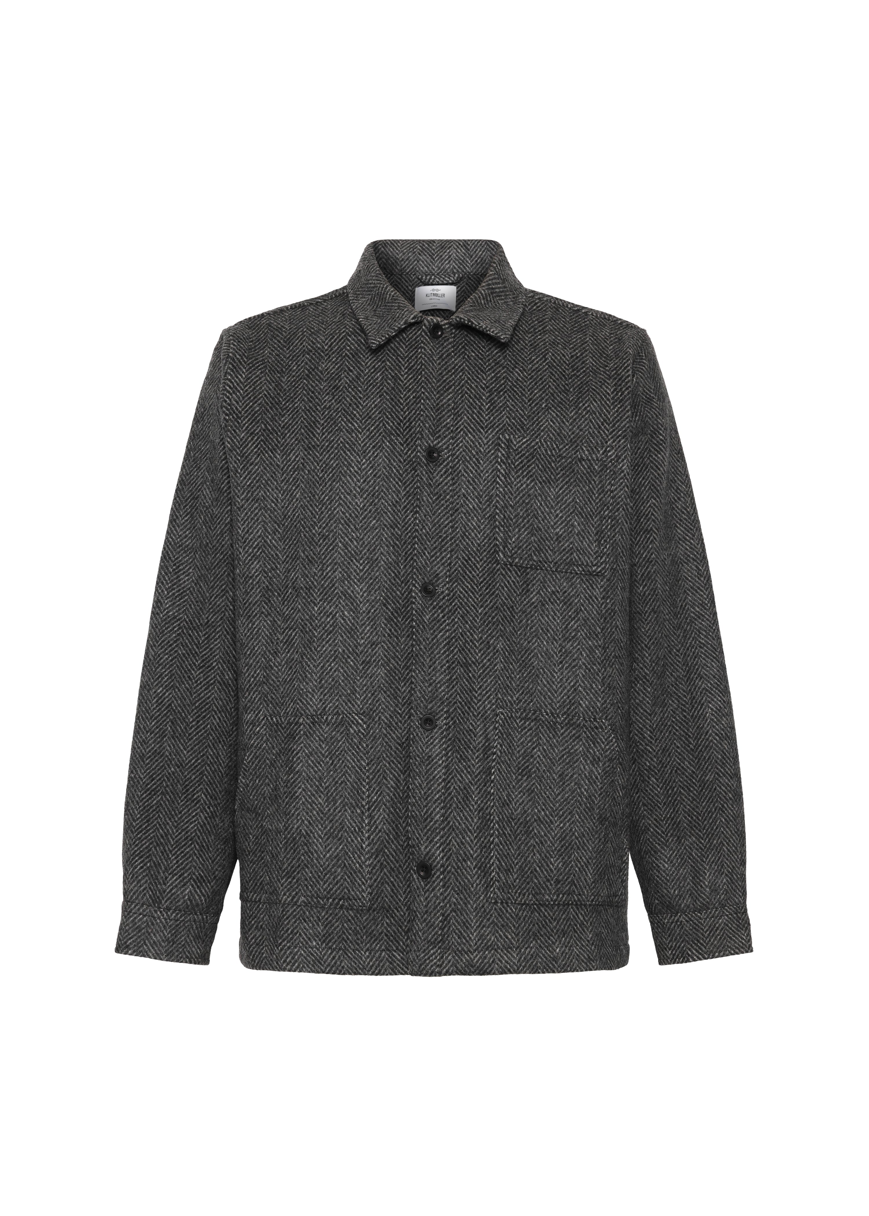 Klitmøller - Hans Herringbone Overshirt - Anthracite/Black