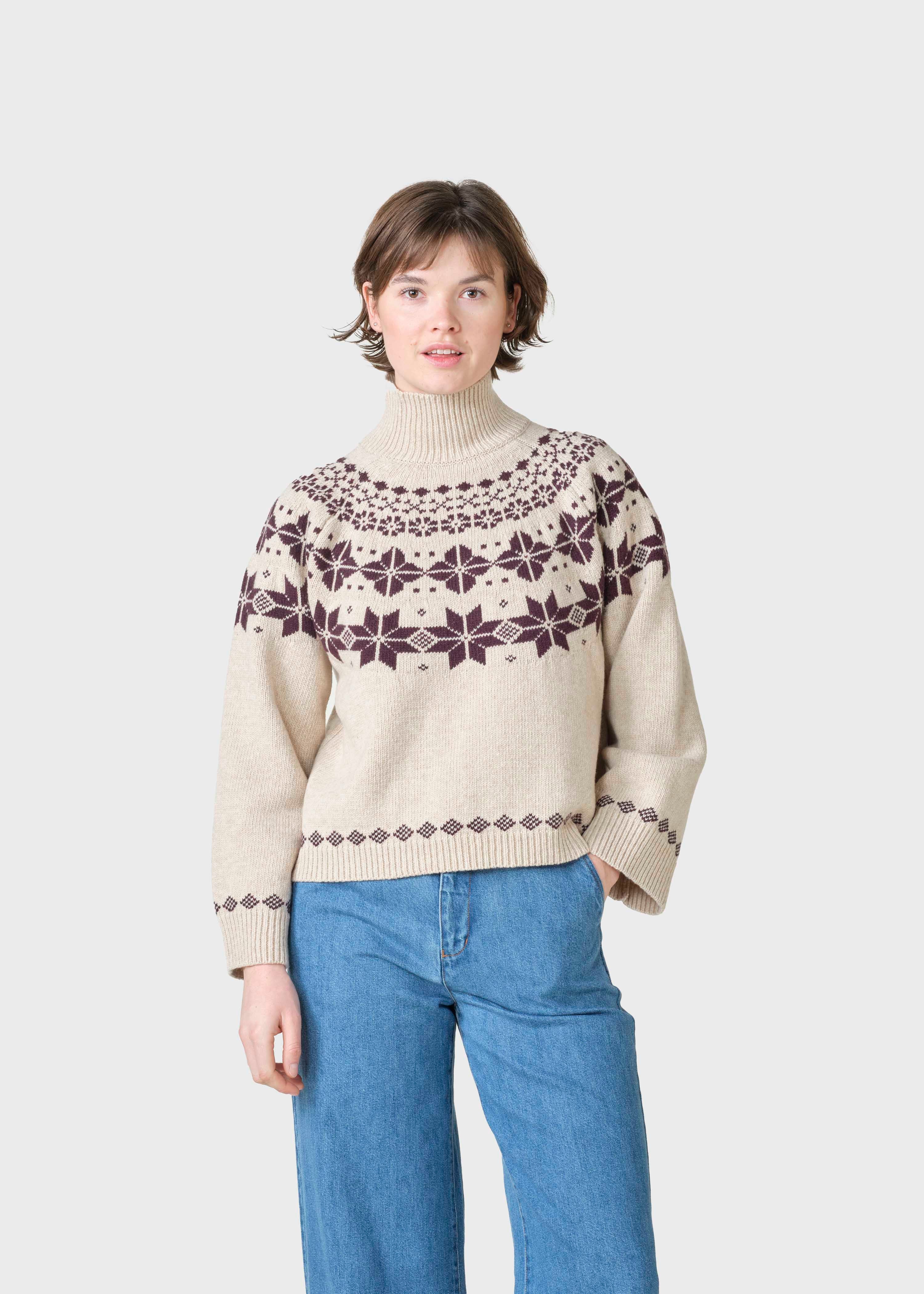 Klitmøller - Claire Knit - Sand/Burgundy