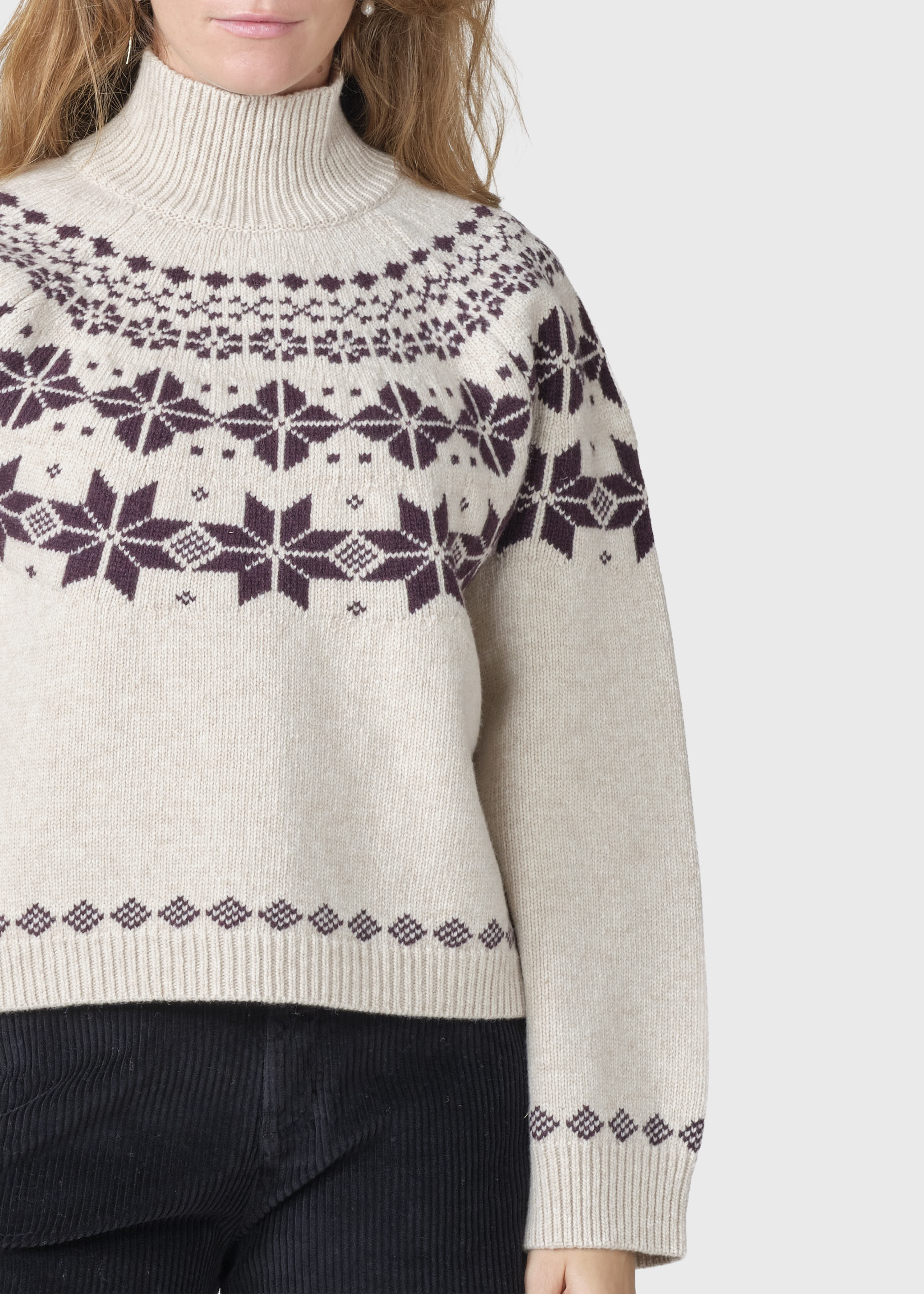 Klitmøller - Claire Knit - Sand/Burgundy