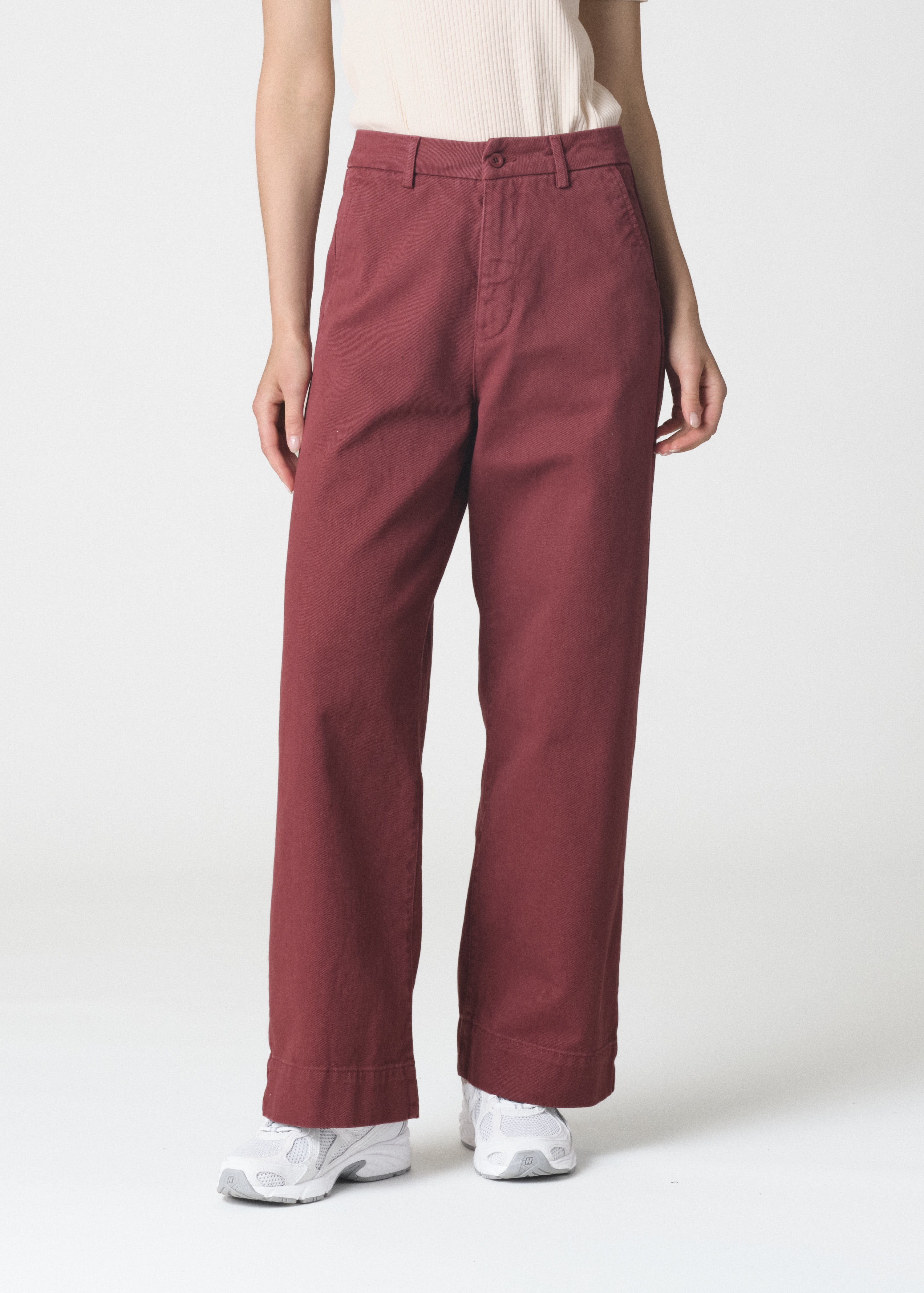 Klitmøller Collective Lydia denim pants GOTS Burgundy