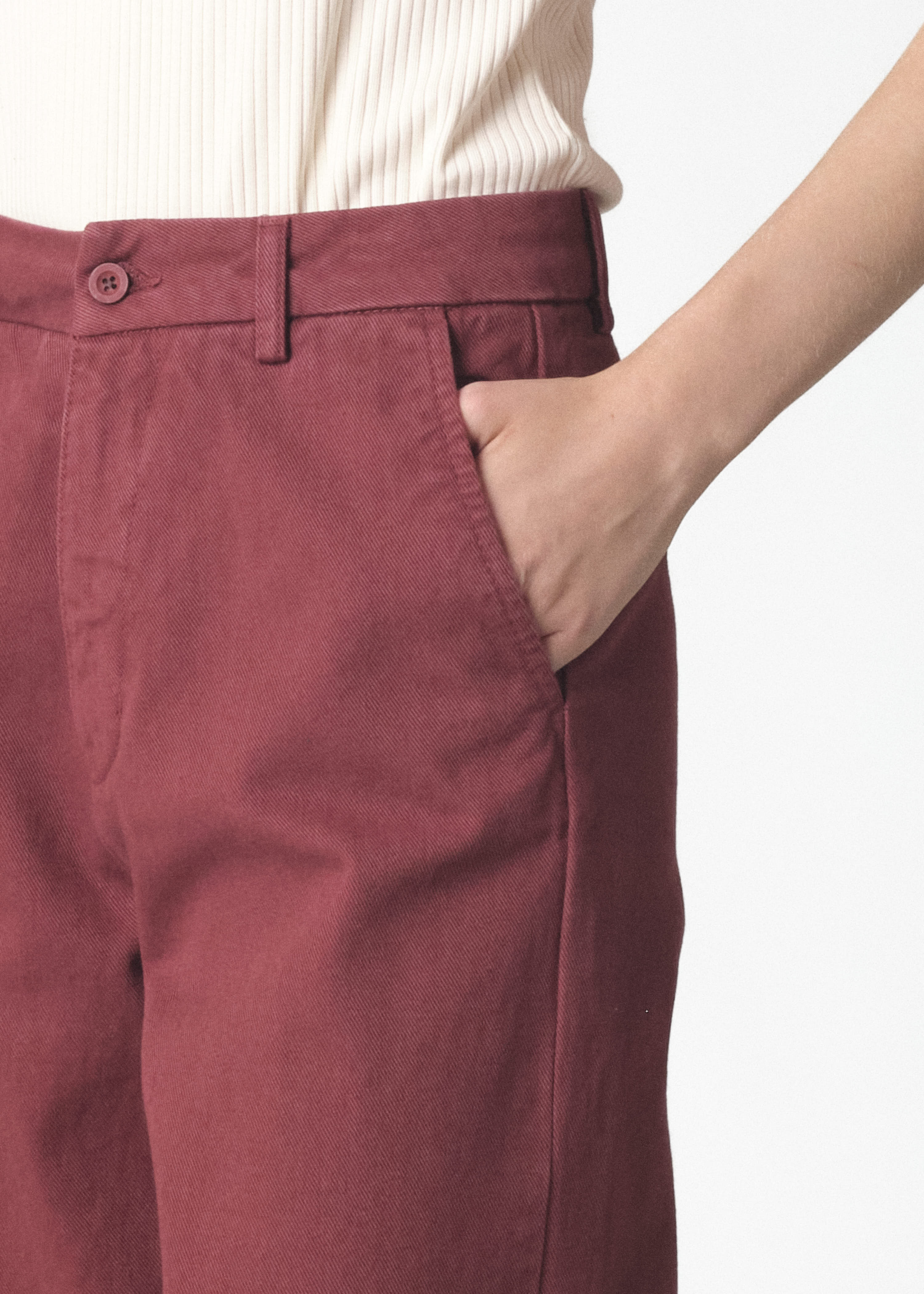 Klitmøller Collective Lydia denim pants GOTS Burgundy