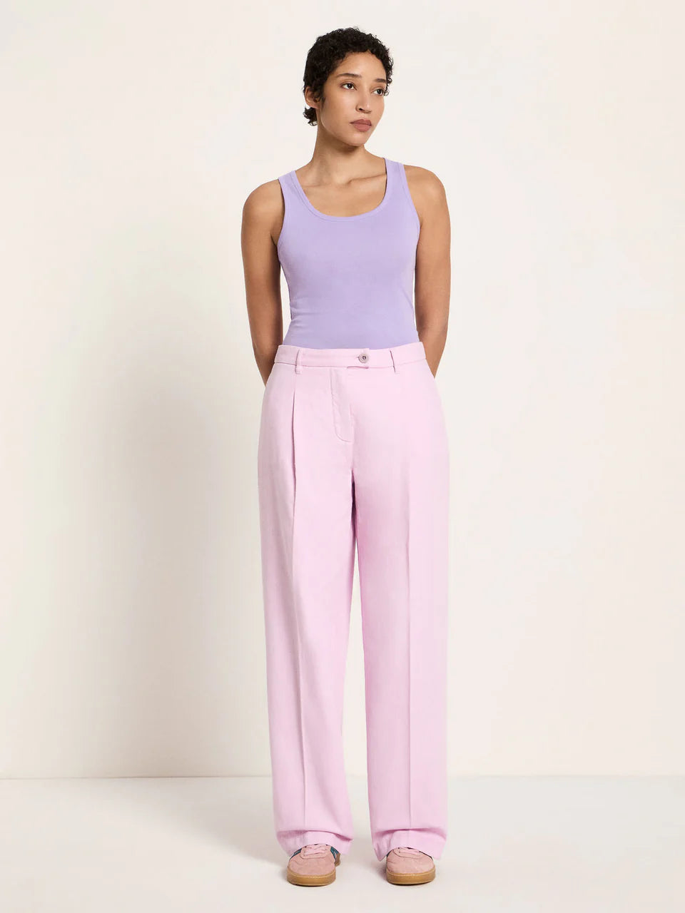 Lanius - Pleated Trousers - Orchid Pink