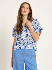 Lanius - Blouse shirt -  print bloom lapis