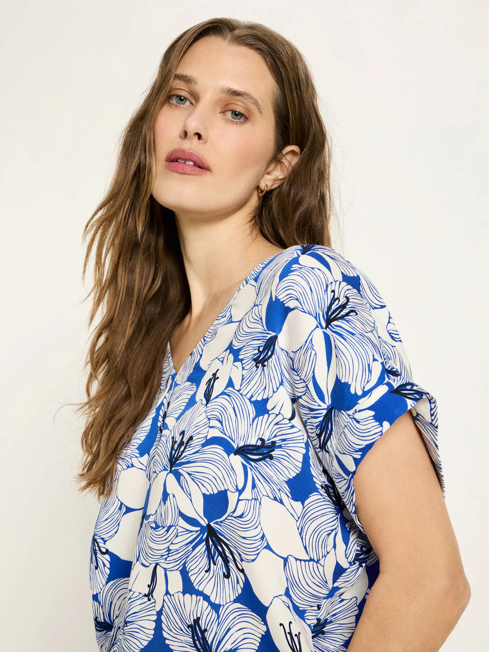 Lanius - Blouse shirt -  print bloom lapis