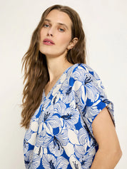 Lanius - Blouse shirt -  print bloom lapis