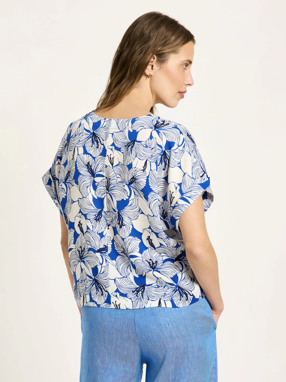 Lanius - Blouse shirt -  print bloom lapis