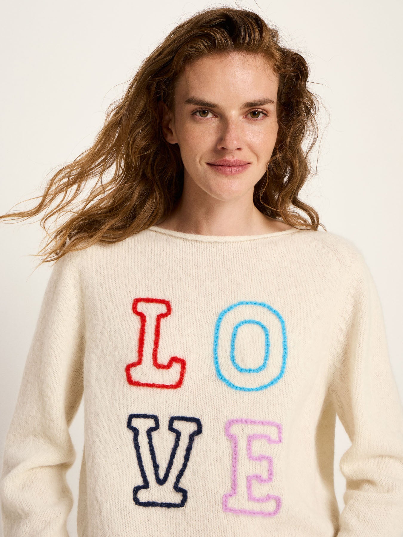 Lanius - Sweater With Embroidery - Mulitcolor