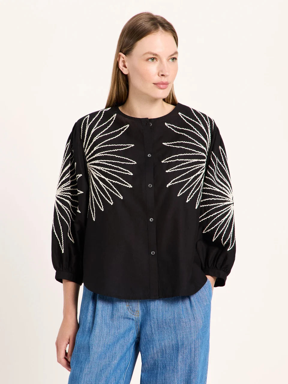 Lanius Embroidered blouse (GOTS)