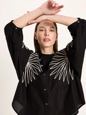 Lanius Embroidered blouse (GOTS)