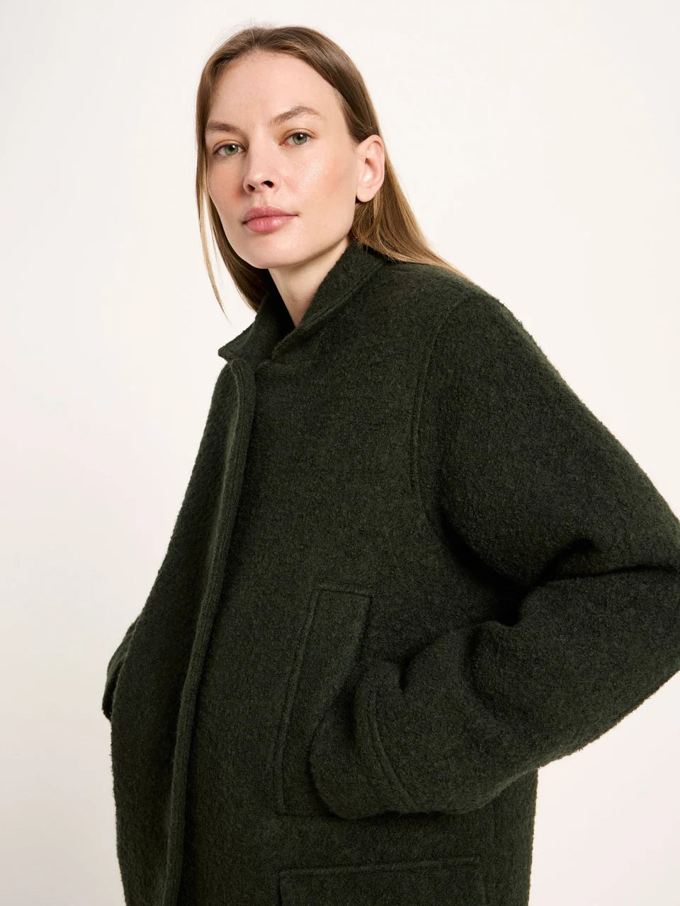 Lanius - Bouclé Coat - Dark Turtle