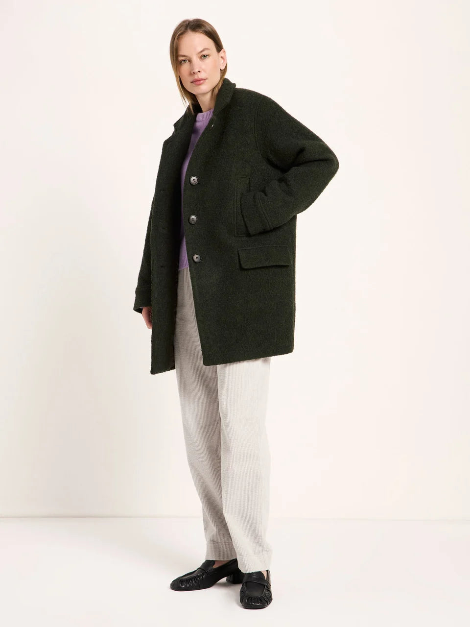 Lanius - Bouclé Coat - Dark Turtle