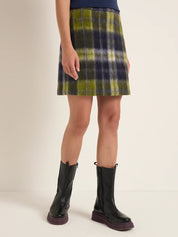 Lanius Checked mini skirt - Avocado