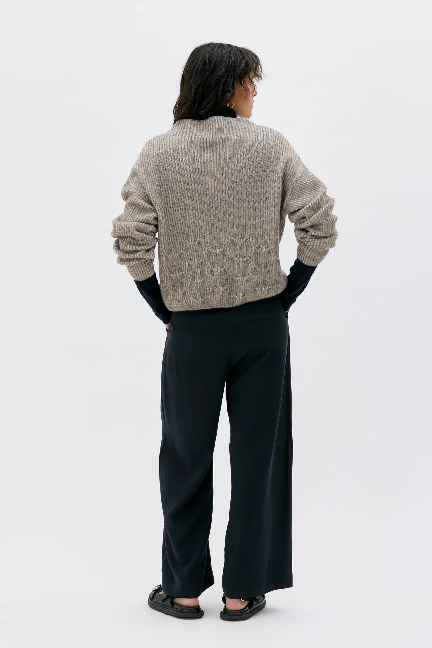 Maska - Telma Bicolour Lambswool Sweater - Sand Melange