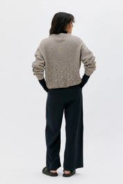 Maska - Telma Bicolour Lambswool Sweater - Sand Melange