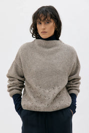 Maska - Telma Bicolour Lambswool Sweater - Sand Melange