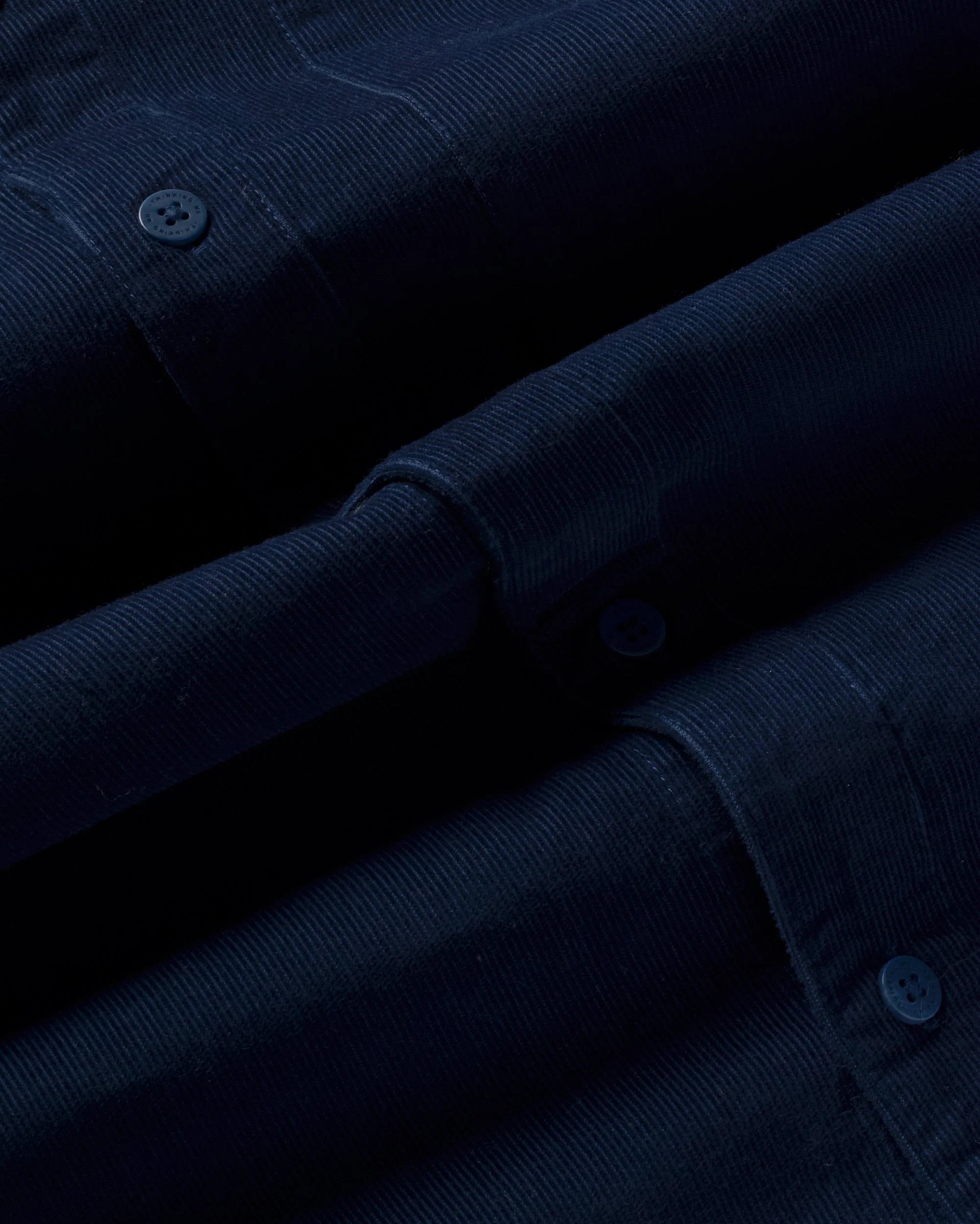 Thinking Mu Blue micro-corduroy Anto shirt - Blue