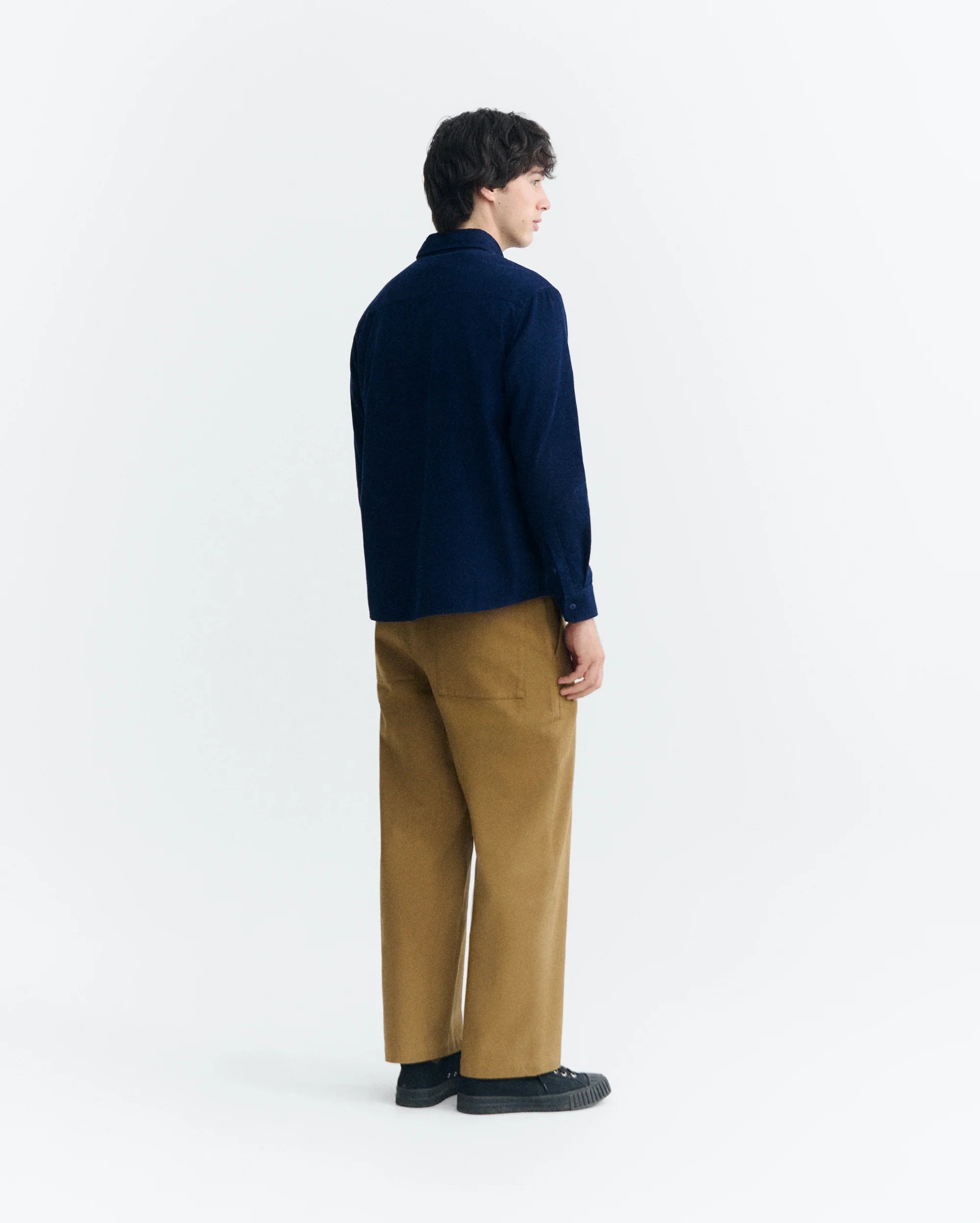 Thinking Mu Blue micro-corduroy Anto shirt - Blue
