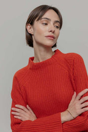 Rifo - Paola Woman Wool Sweater - Orange Corallo