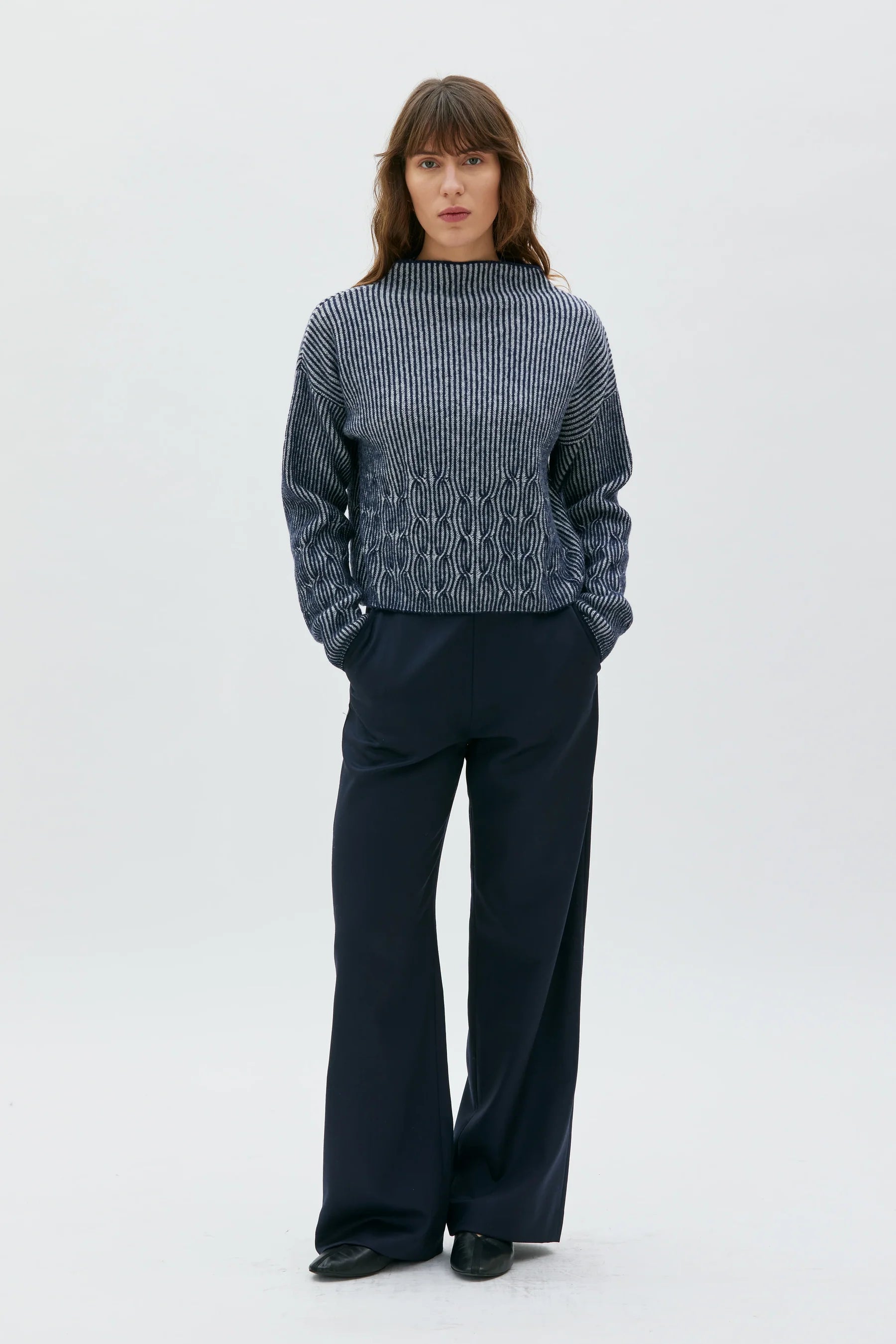 Maska - Telma Bicolour Lambswool Sweater - Violet Magenta