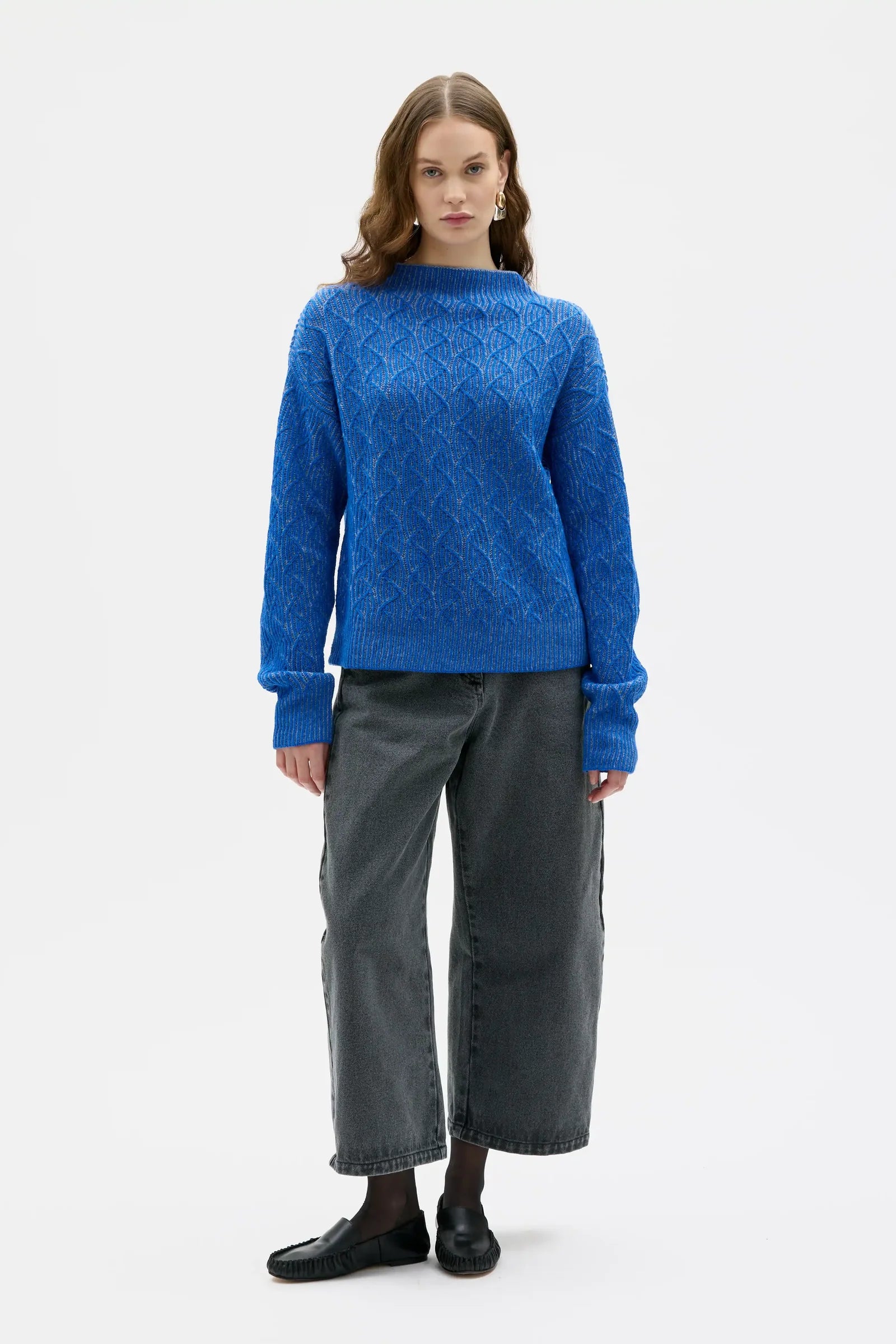 Maska - Bicolour Lambswool Sweater - Klein Blue