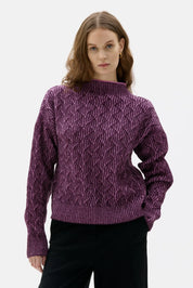Maska - Bicolour Lambswool Sweater - Grape