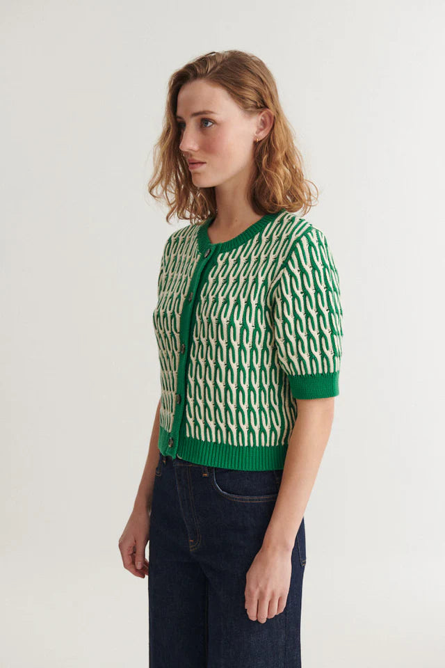 Basic Apparel - Minie Cardigan - Abundant green / whisper white