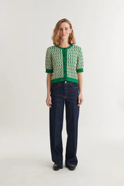 Basic Apparel - Minie Cardigan - Abundant green / whisper white