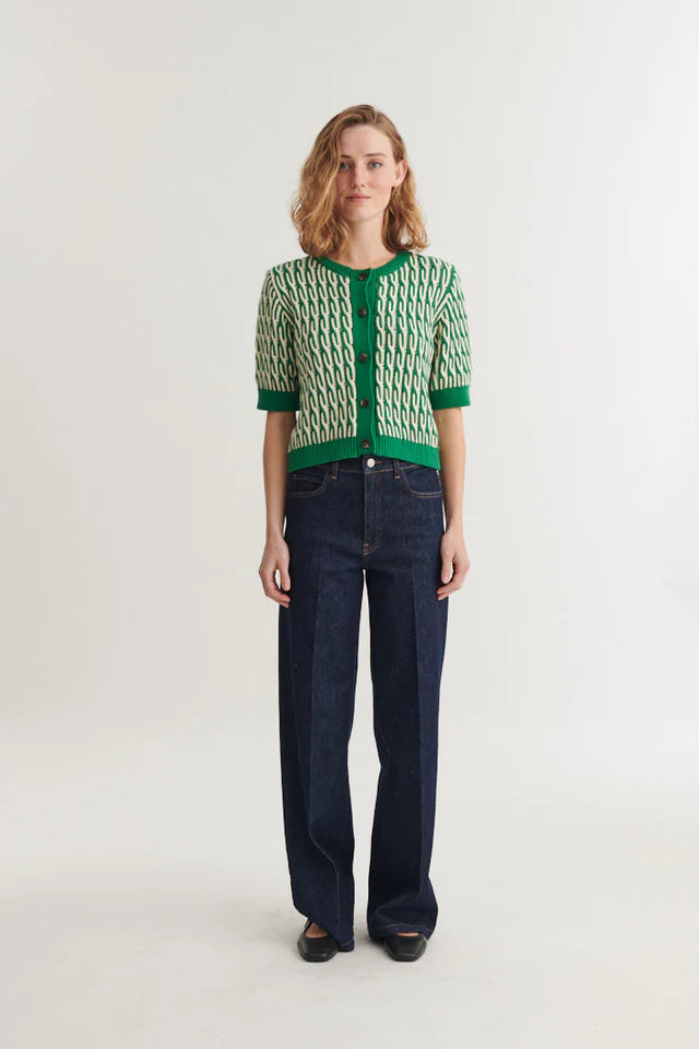 Basic Apparel - Minie Cardigan - Abundant green / whisper white