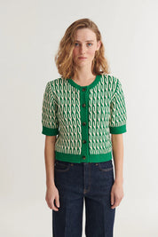 Basic Apparel - Minie Cardigan - Abundant green / whisper white