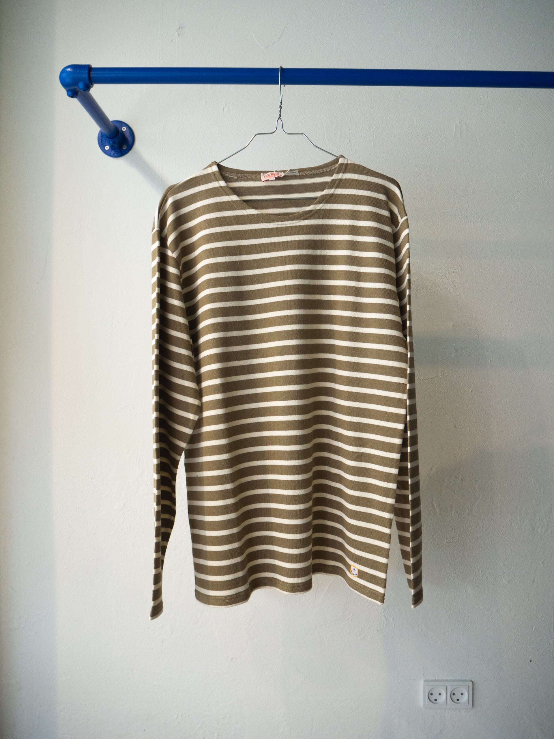 Armor Lux bluse til mænd - Breton striped shirt - Olivia/nature