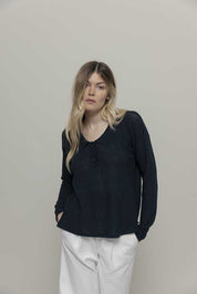 Rifo Nina Women's Polo Recycled Linen Blue
