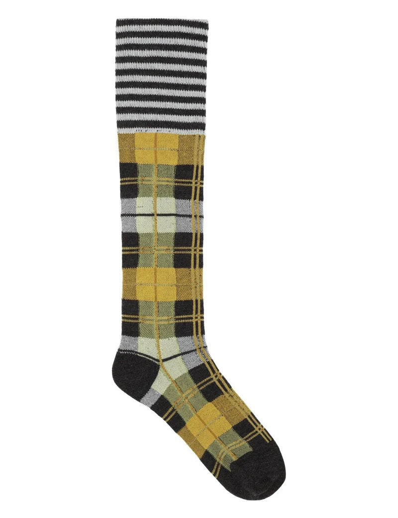 Ribbit-Knee-Sock-Grey-Black-Dashed-Checks-1.webp