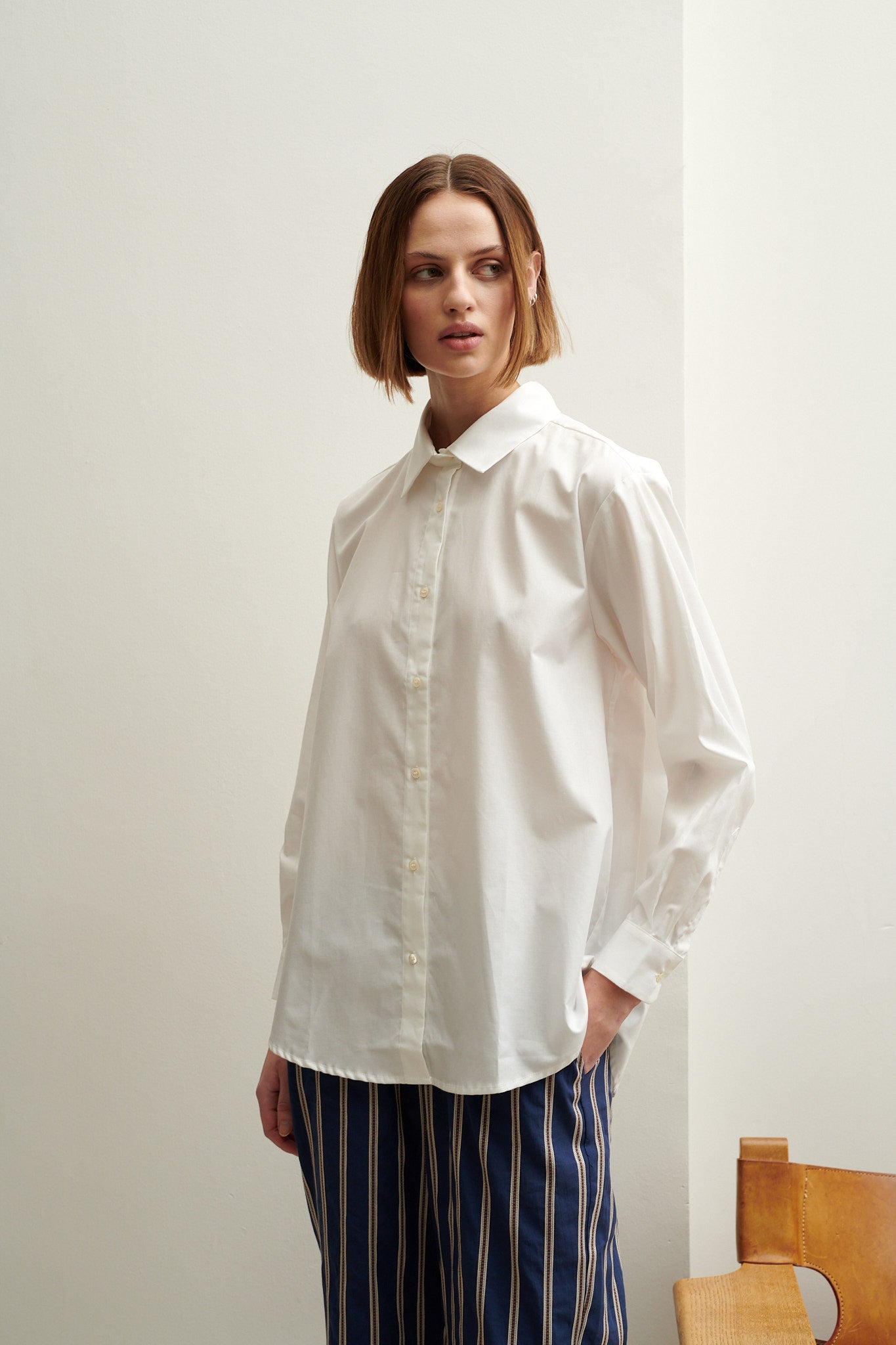 Schulz By Crowd Sanne oversize organic cotton white