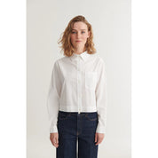 Basic Apparel - Silje Cropped Shirt - Bright White
