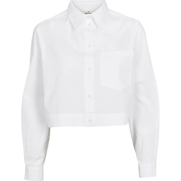 Basic Apparel - Silje Cropped Shirt - Bright White