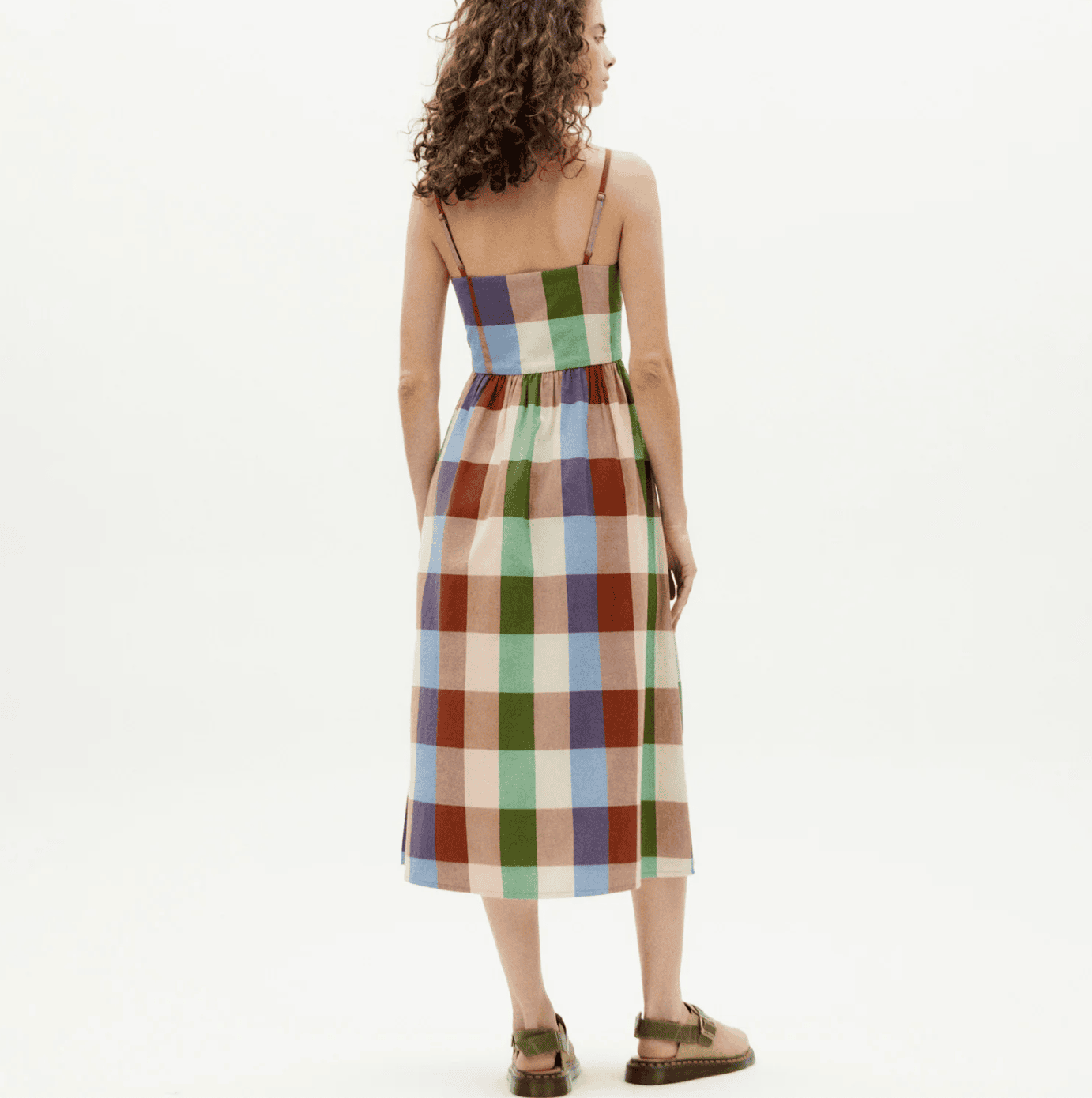 Thinking Mu Colorful Paola Dress Multicolor Checks