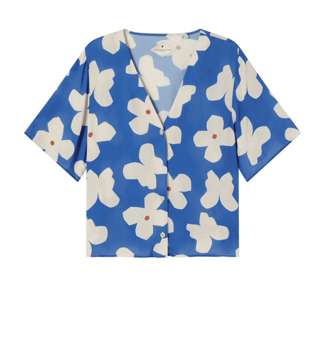 Thinking Mu Blue butterfly flowers Libelula blouse