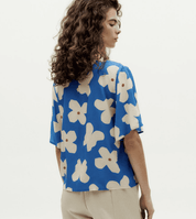 Thinking Mu Blue butterfly flowers Libelula blouse