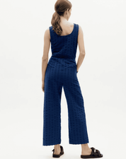 Thinking mu Rafflesia jumpsuit Blue seersucker