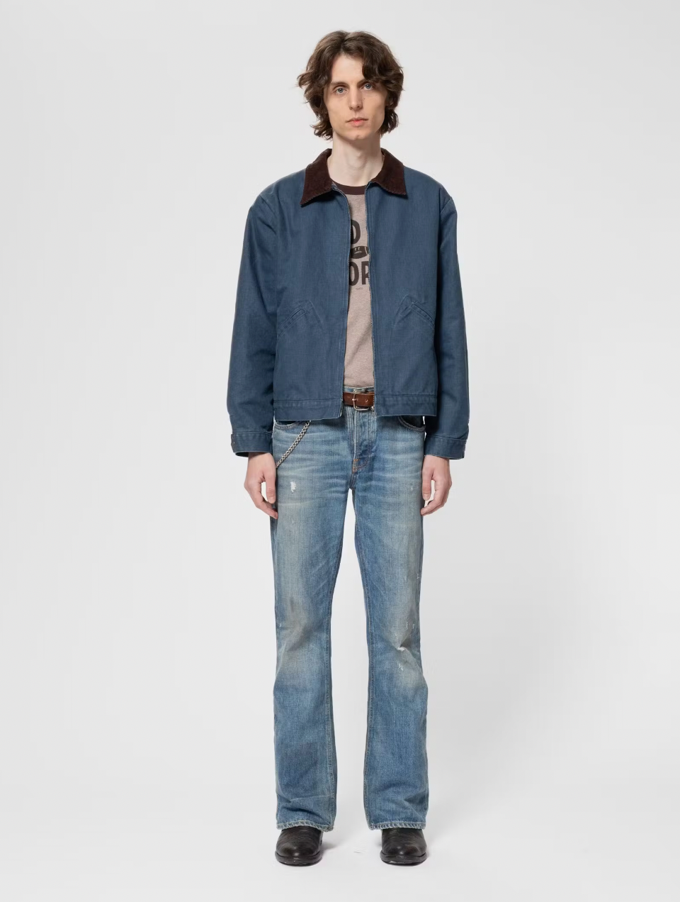 Nudie Jeans Blake Zip Jacket Canvas Blue