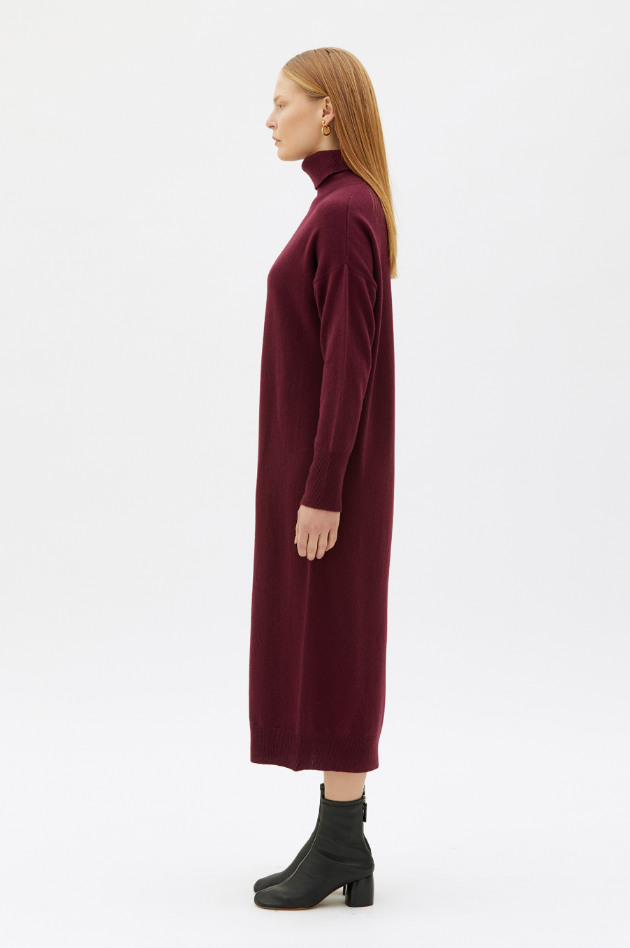 Maska Kaya knitted dress in lambswool - Bourdeaux