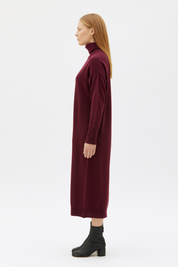 Maska Kaya knitted dress in lambswool - Bourdeaux