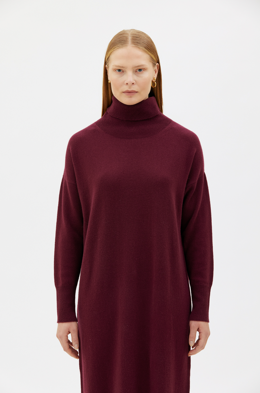 Maska Kaya knitted dress in lambswool - Bourdeaux