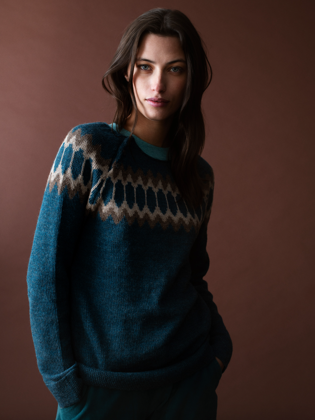 Serendipity - Alpaca Raglan - Dark Reef